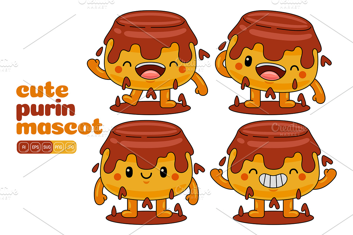 Purin Mascot Vector Pack, an Illustration by MEDZ (Photo 5 of 5)