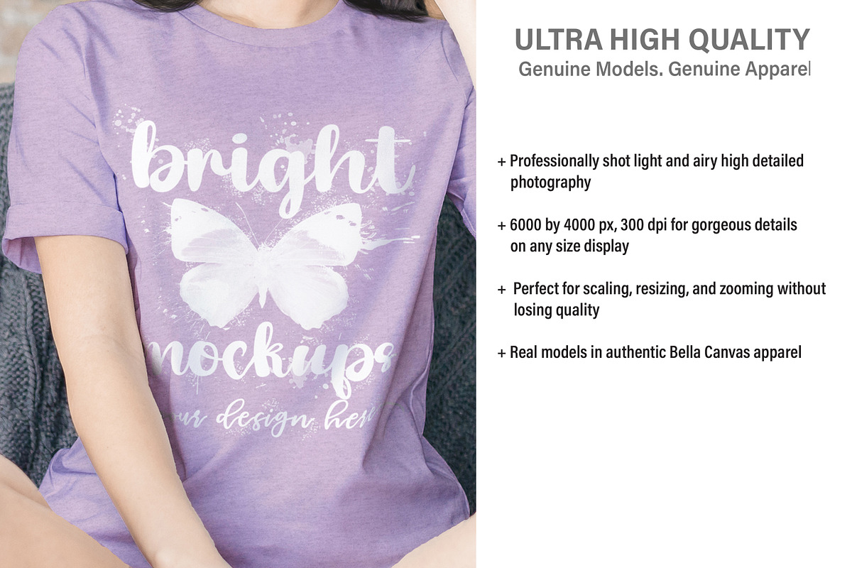 Bella Canvas 3001 T-shirt Mockup, a Print Template by BrightMockups (Photo 3 of 3)