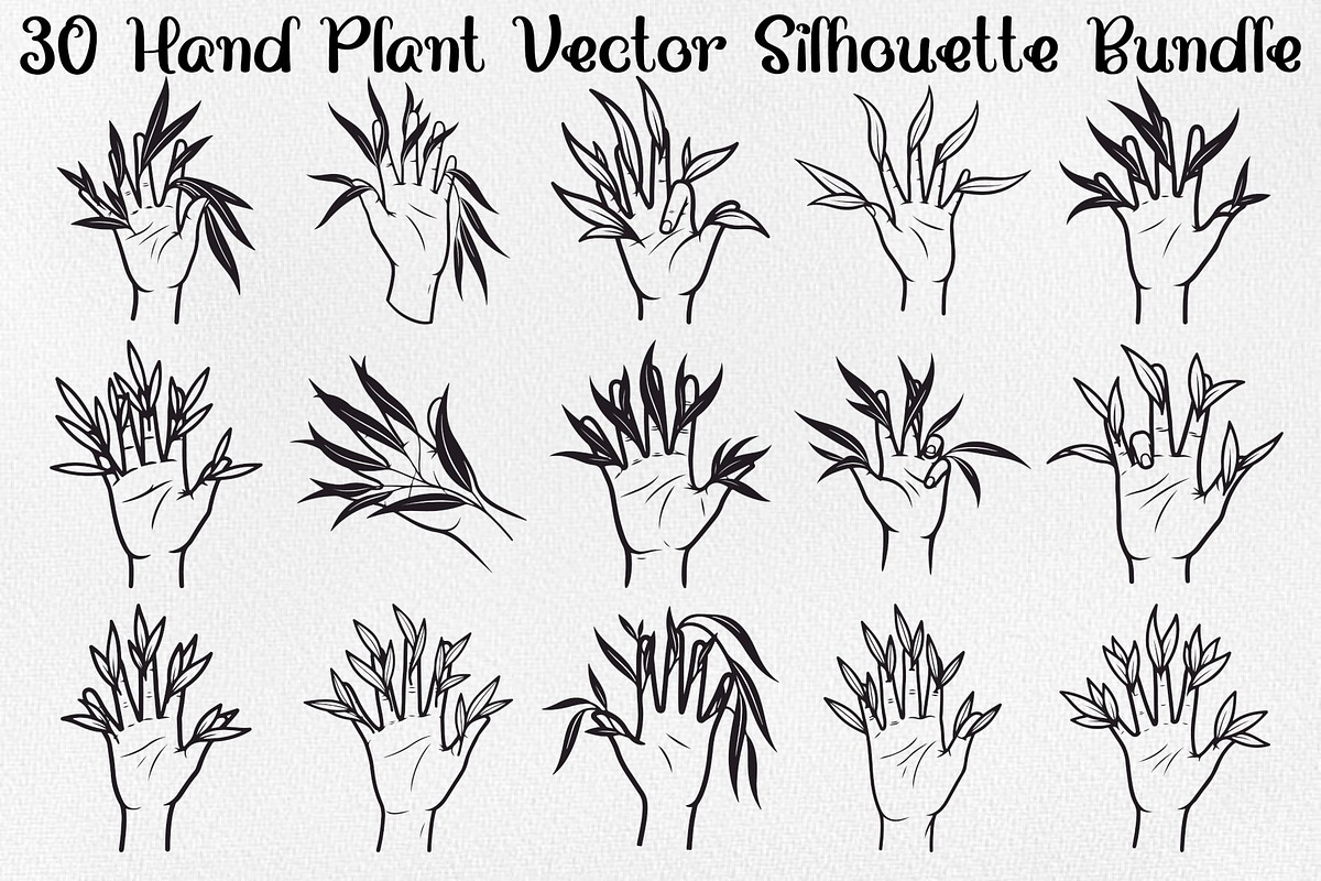 Hand Plant Growth Bundle, an Illustration by yasushie (Photo 1 of 31)