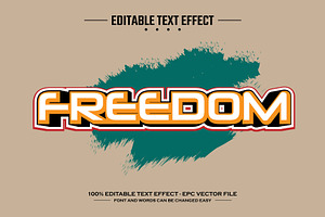 Freedom 3D Editable Text Effect