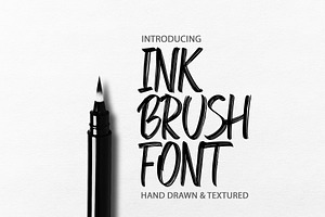 InkBrushFont. Hand drawn font.
