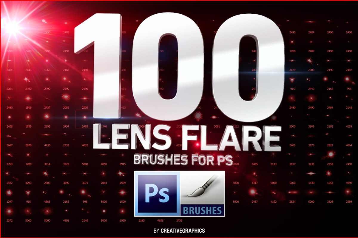 100 Lens Flare Brushes for Photoshop preview 5