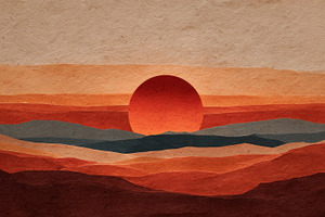 Sunset over a layered landscape, a Photo by Beautiful things