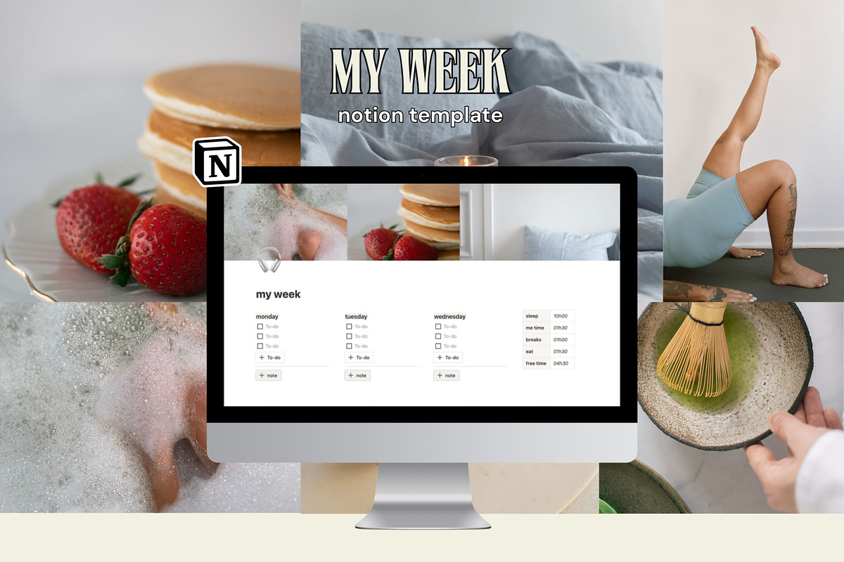 My week - Notion template, an App Template by Iasan Design (Photo 2 of 8)