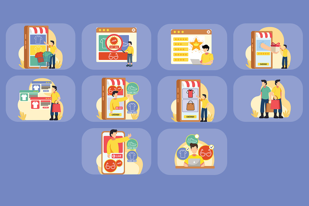 Online Shopping Illustration Pack, an Illustration by baii09 (Photo 4 of 4)