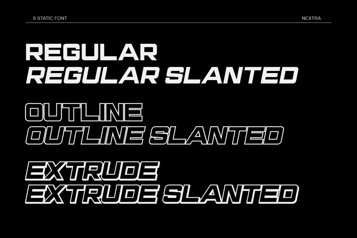 Nextra - Sports Futuristic Font, a Sans Serif Font by Wasabib Studio (Photo 7 of 8)