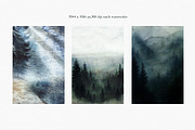 Twilight morning watercolor clip art, a Seasonal Illustration by FleurArt (Thumbnail 12 of 19)