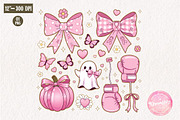 Preppy October Pink Ghost Breast Can, an Illustration by CreationArt (Thumbnail 1 of 4)