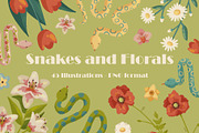 Snakes and Florals - Illustrations, an Animal Illustration by Satilluss (Thumbnail 1 of 7)