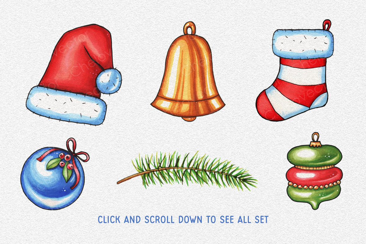 Christmas Marker Graphics Set, a Decorative Illustration by Chelovector (Photo 2 of 3)