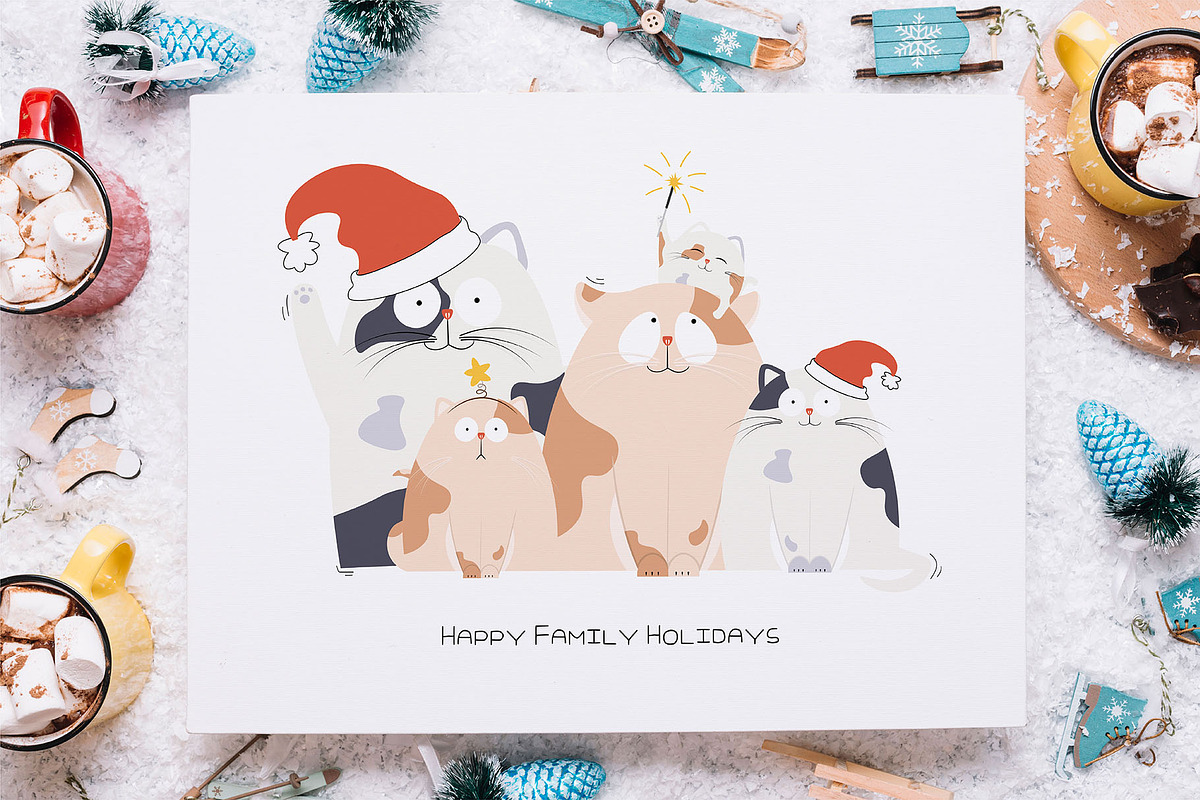 Christmas Cats., an Illustration by Julia Martyshkina (Photo 3 of 8)