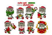 cute cat celebrate christmas, an Animal Illustration by MEDZ (Thumbnail 1 of 2)