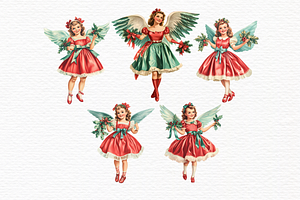 Retro Christmas Angel Clipart