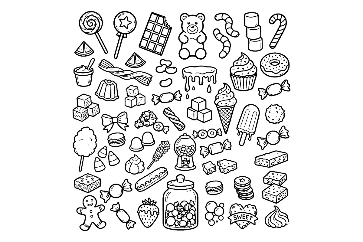 Hand drawn candy collection. Doodle, an Object Illustration by Voodz_shop (Photo 1 of 3)