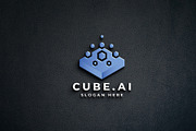 Geometric Cube AI Logo, a Branding & Logo Template by Design_Planet (Thumbnail 1 of 2)