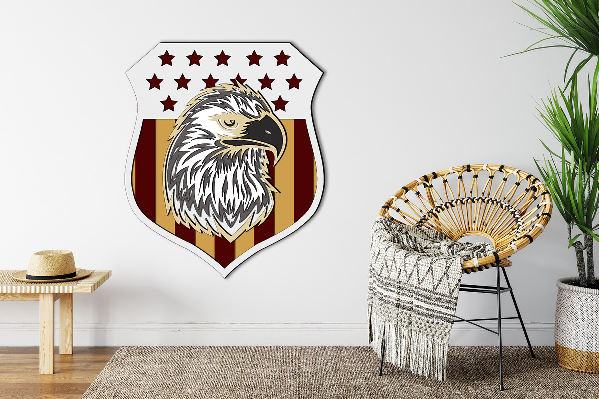 Eagle Multilayer Wall Decor,Cut File, a Templates & Theme by LaserCutano (Photo 6 of 7)