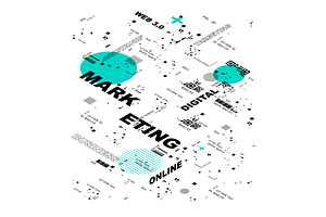 Digital marketing black pattern, a Templates & Theme by LongQuattroArt