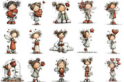 Whimsical Valentine Fairy Clipart, an Illustration by Designking (Thumbnail 3 of 5)
