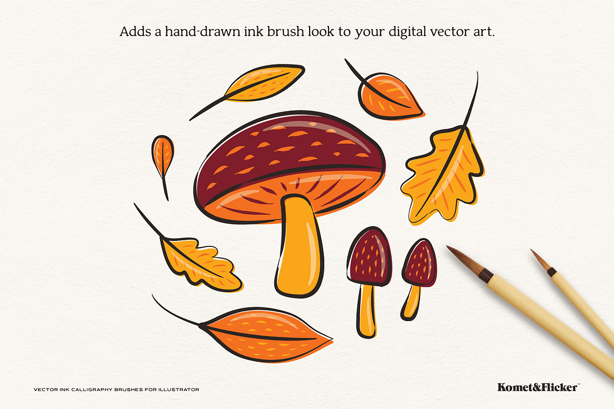 Vector Ink Calligraphy Brushes, a Brush Add-On by Komet & Flicker (Photo 2 of 12)