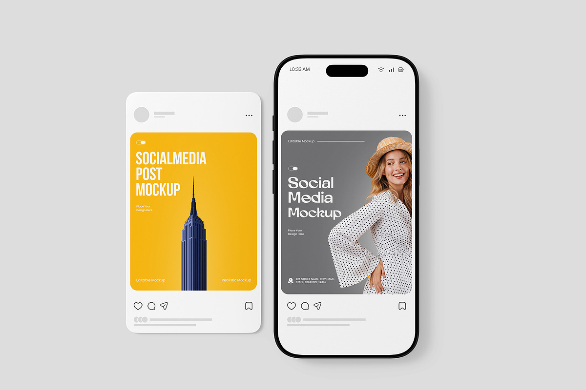Phone with Social Media Post Mockup, an iPhone Mockup by graphypix (Photo 6 of 7)