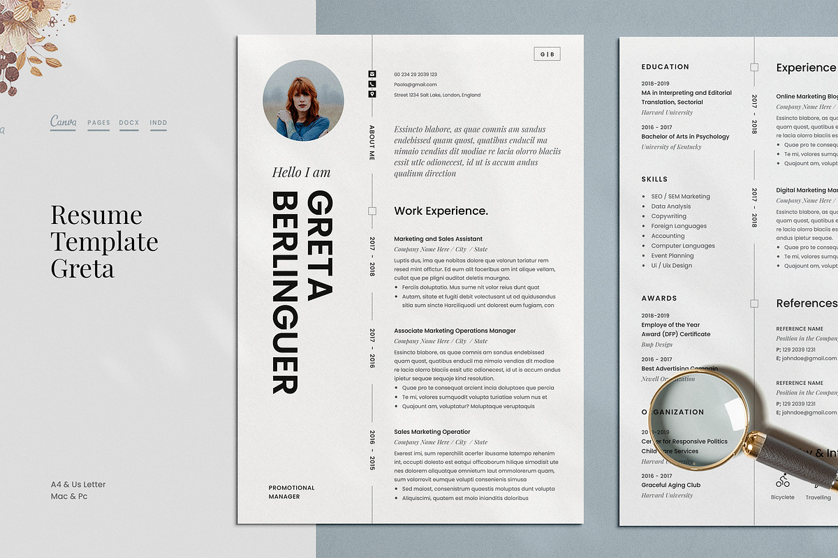 Resume Template Canva, a Resume Template by Estartshop (Photo 1 of 7)