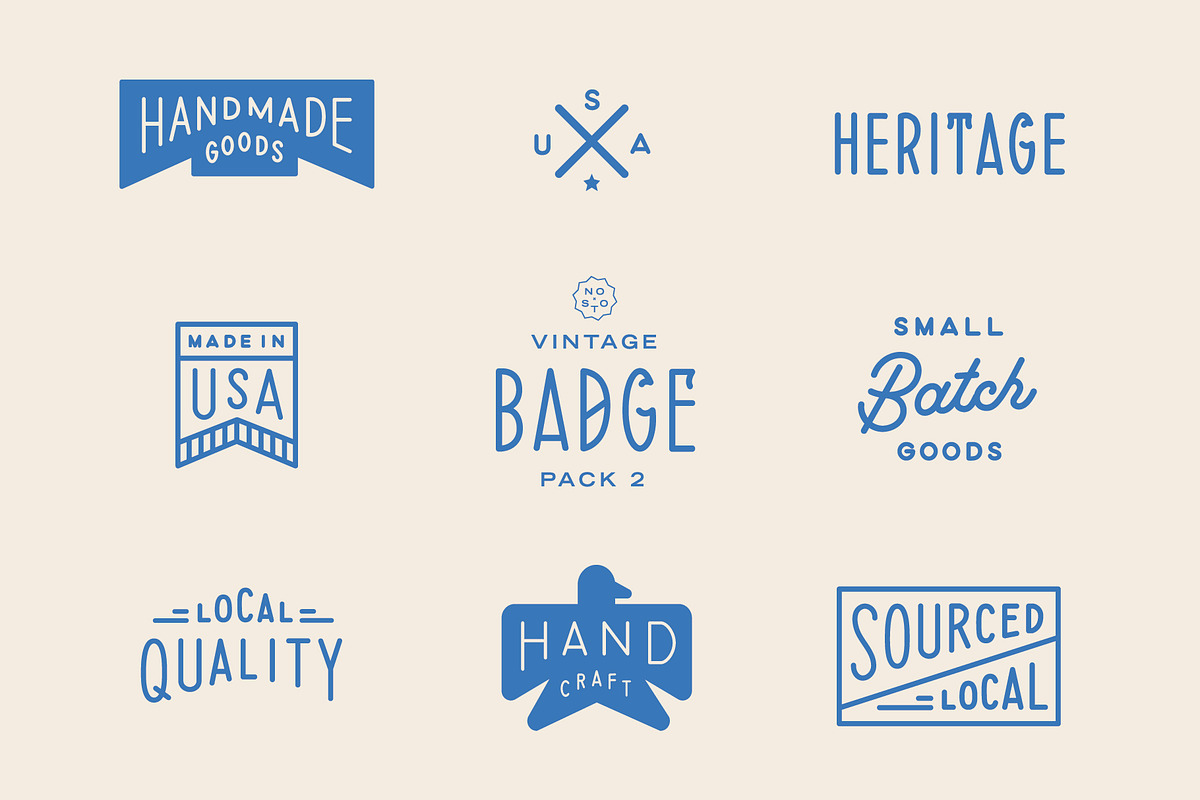 Vintage Badge Pack 2, an Illustration by Nomad Stockpile (Photo 1 of 2)