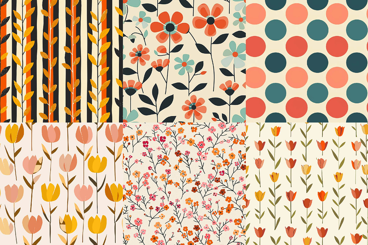 Modern Floral Seamless Digital Paper, a Texture Illustration by DreamPrint404 (Photo 7 of 7)