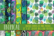 Tropical Leaf Patterns & Backgrounds, a Pattern Graphic by PinkPueblo (Thumbnail 1 of 2)