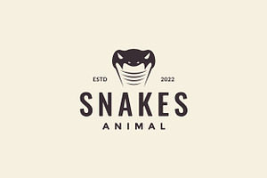 Head Cobra Snake Hipster Logo Design