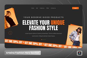 Arteina - Fashion Hero Header, an UI Kit Template by Annora Studio