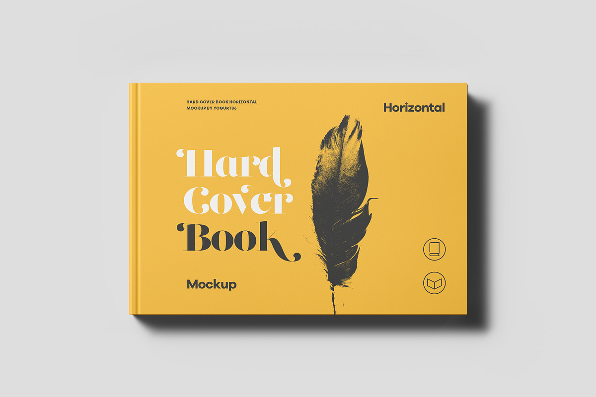 Hard Cover Horizontal Book Mock-up, a Books & Magazine Mockup by Yogurt86 (Photo 3 of 15)
