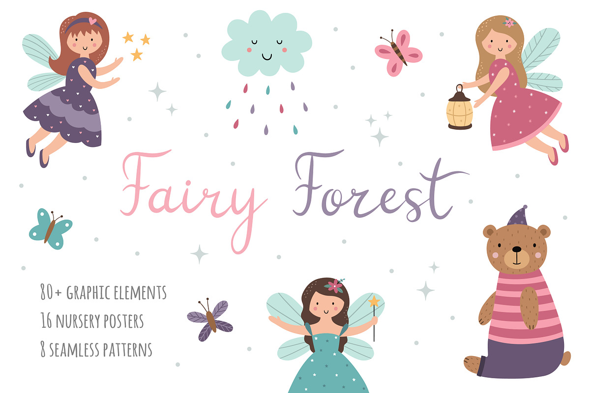 Fairy forest. Kid's collection, an Animal Illustration by Guvi-Design (Photo 1 of 13)