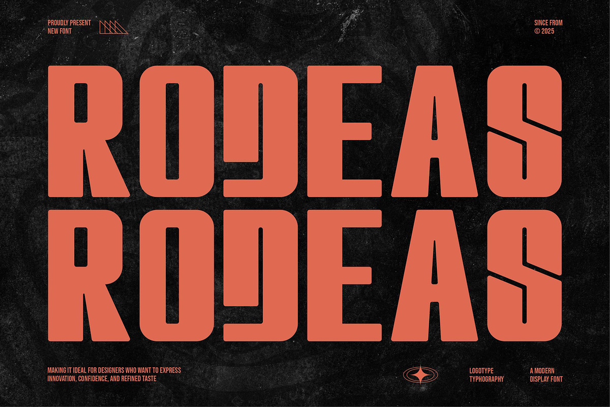 Rodeas || Vintage Display Font, a Sans Serif Font by Ermedia Studio (Photo 1 of 10)