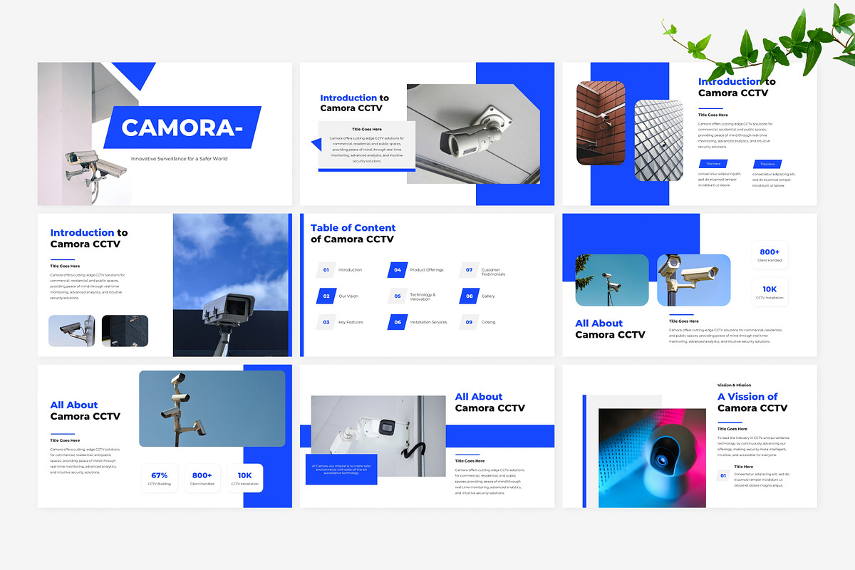 Modern Blue CCTV Presentation, a Presentation Template by Eklip Studio (Photo 2 of 6)