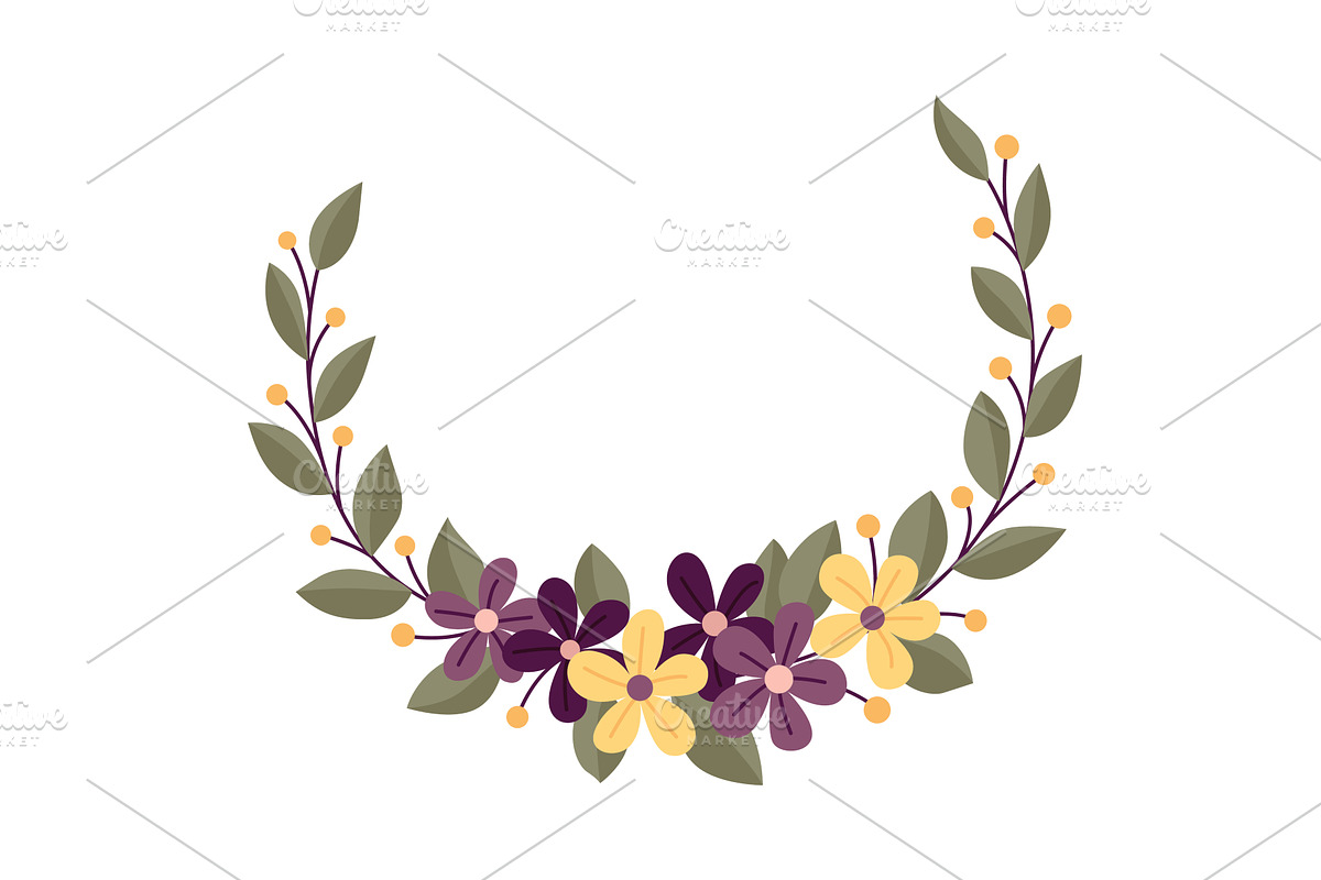 Round flower frame, vintage wreath, an Object Illustration by the8monkey