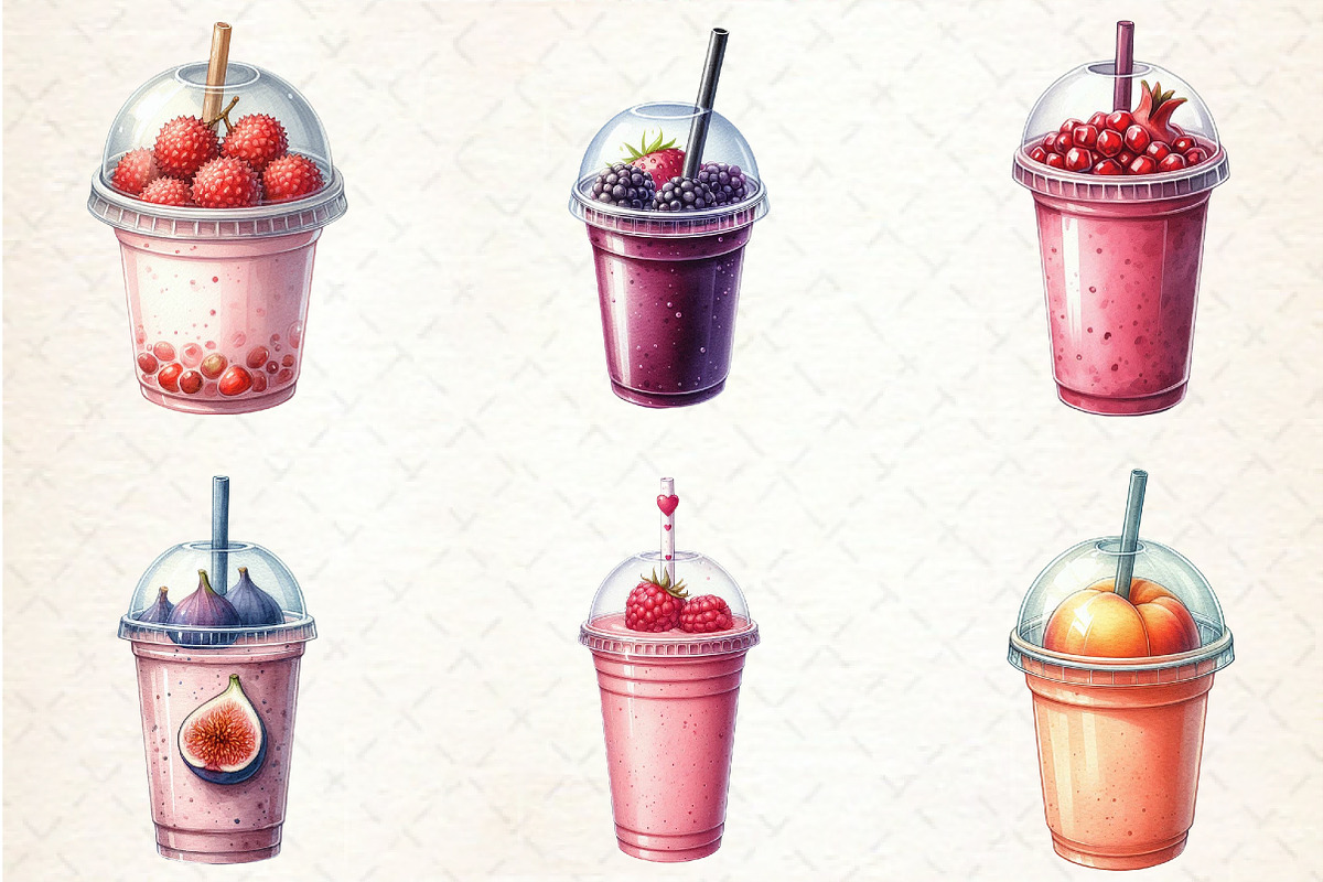 Watercolor Fruit Plastic Cup Clipart, an Illustration by Rose Art (Photo 4 of 4)