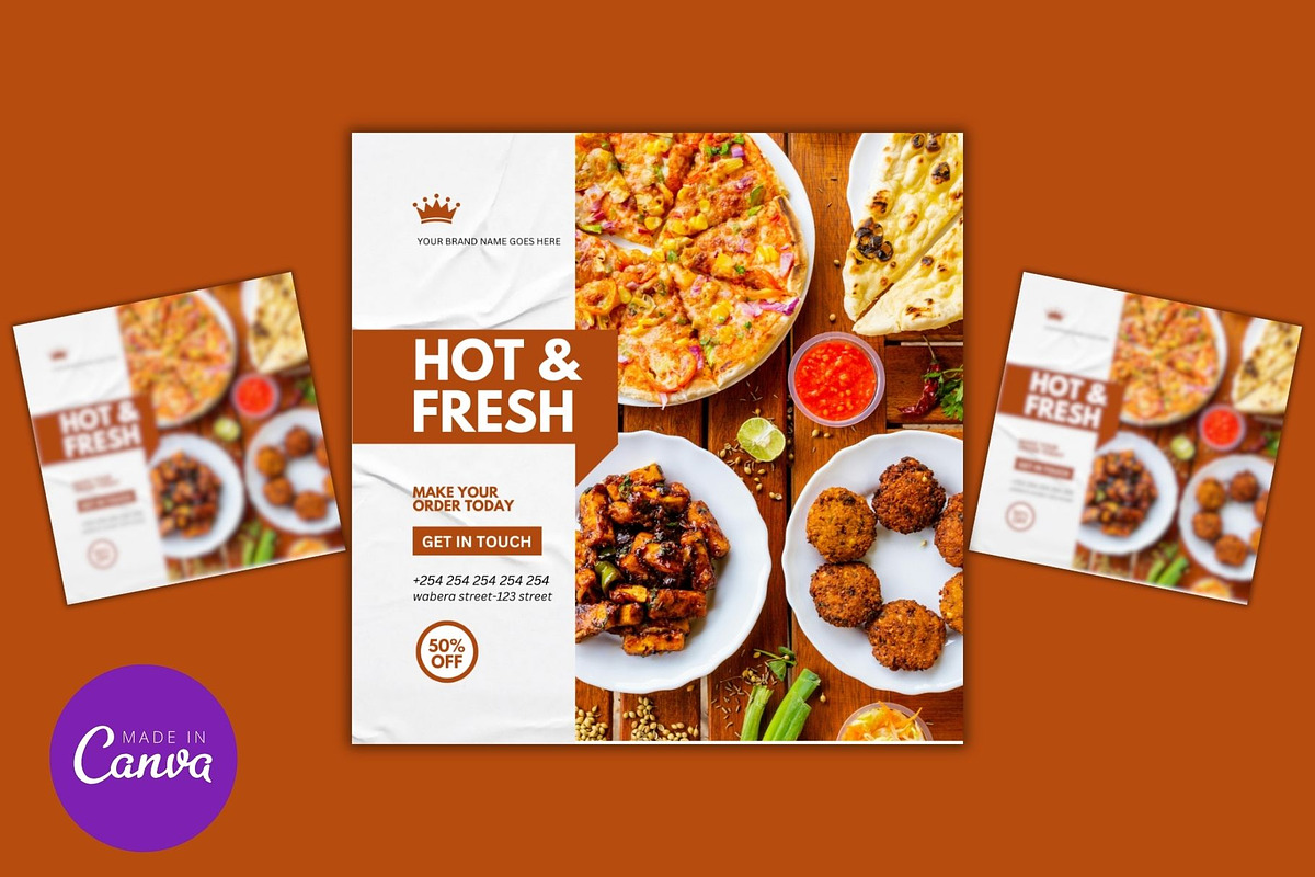 Editable Pizza Menu & Flyer Template, a Social Media Template by Mishek Munene (Photo 3 of 4)
