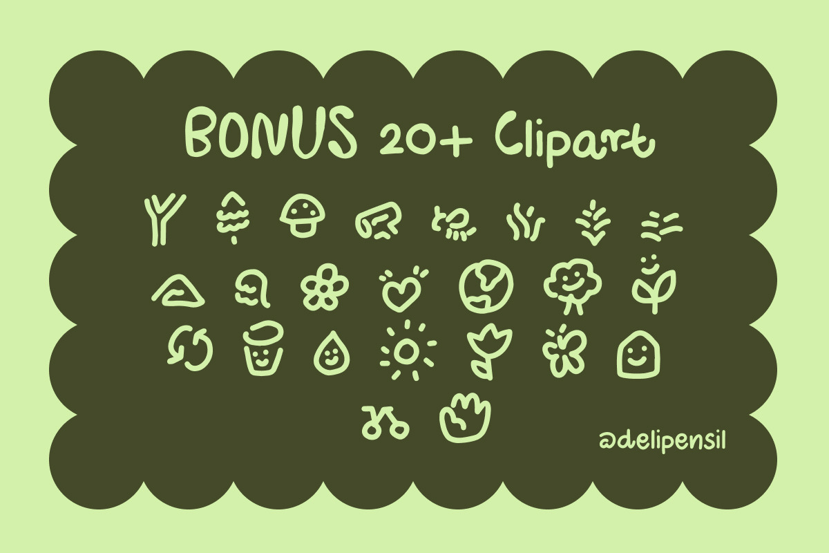 Bumiku - Handwritten Nature Typeface, a Handwritten Font by delipensil (Photo 10 of 12)