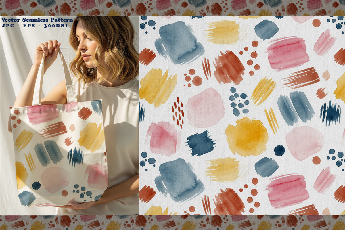 Vintage Watercolor Seamless Vector, a Pattern Graphic by one-touch (Photo 10 of 10)