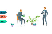 Vector business character poses set, an Object Graphic by julia_musdotter (Thumbnail 3 of 11)