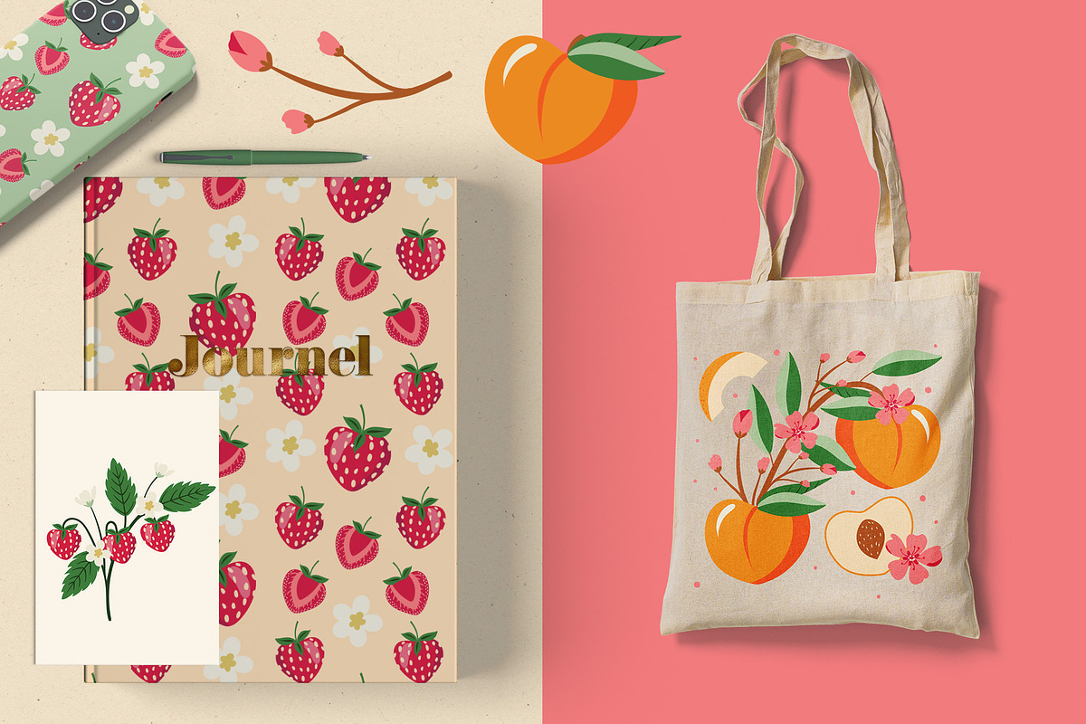 Fresh Fruit Market Clipart & Pattern, an Illustration by The Audacious Brush (Photo 10 of 13)