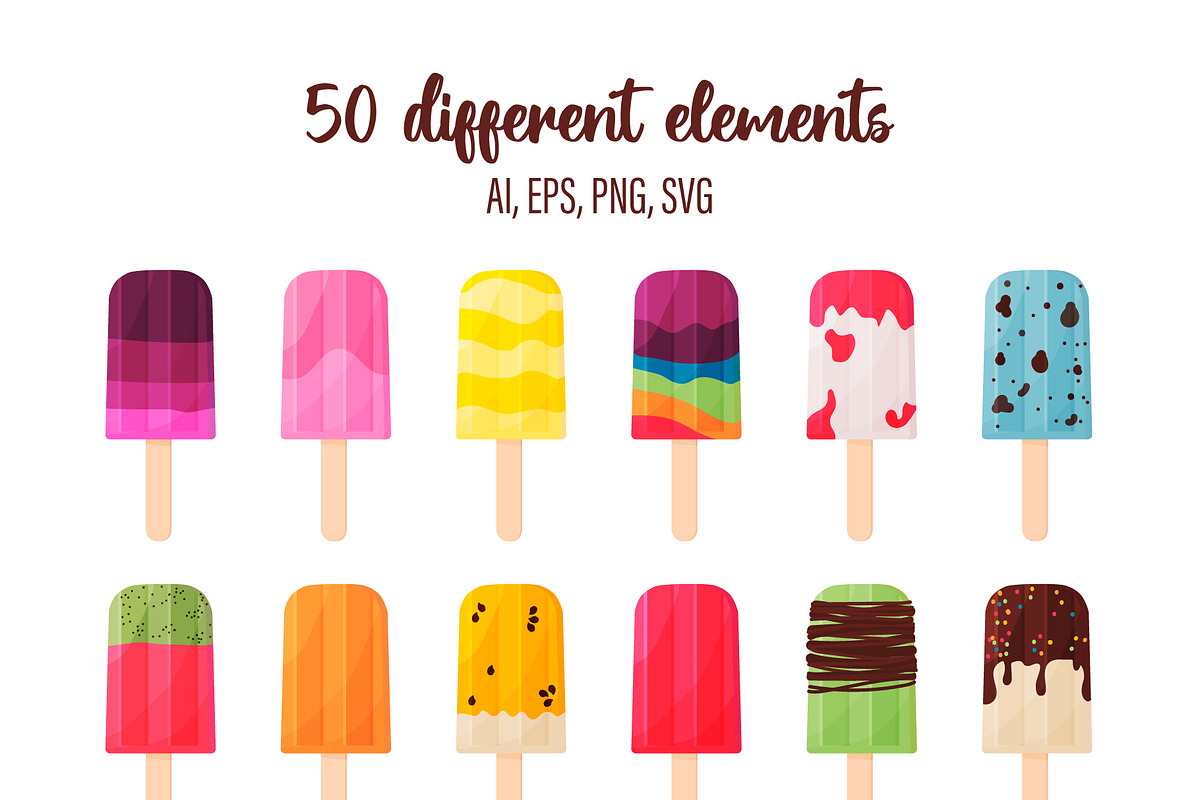 Popsicle vector clipart, an Illustration by Iryna Mel (Photo 3 of 10)