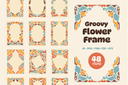 Abstract Groovy Flower Frame, an Object Graphic by Vesvocrea (Thumbnail 1 of 5)