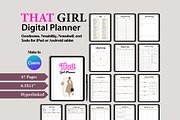 That Girl Digital Planner Canva, a Stationery Template by Designmela01 (Thumbnail 1 of 11)