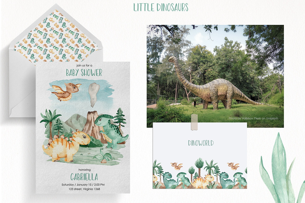 Little dinosaurs watercolor, an Animal Illustration by Marina Ermakova (Photo 8 of 13)