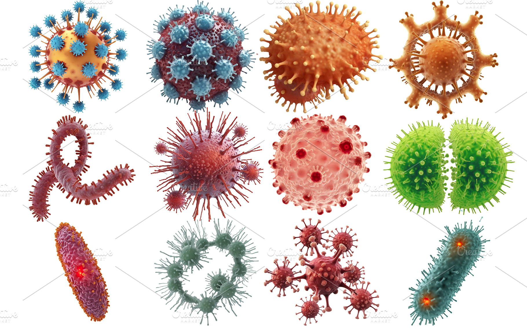 virus, bacteria, microbe close-up, a Health & Medical Photo by itakdalee