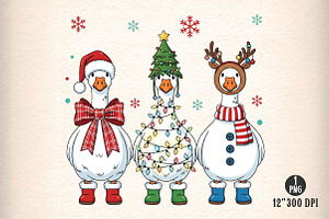 Funny Christmas Goose Png Christmas, an Illustration by Dream Creation