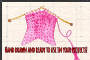 Cozy Knitting Watercolor Bundle, a Decorative Illustration by Violet LeBeaux (Thumbnail 3 of 3)