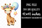 Cute Safari Party Animal Watercolor, an Illustration by Designking (Thumbnail 4 of 4)