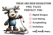 Whimsical Christmas Blue Reindeer, an Illustration by OK Design (Thumbnail 4 of 6)